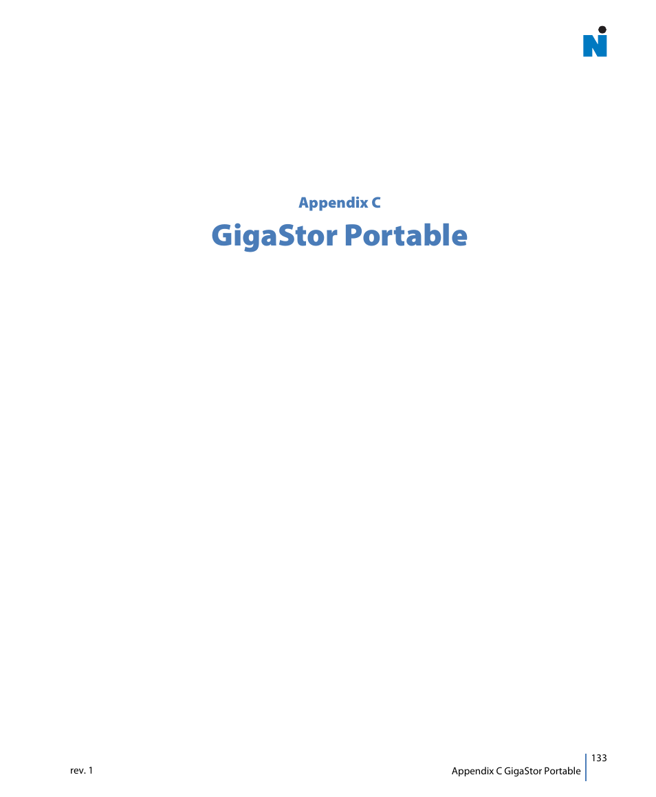 Appendix c gigastor portable, Appendix c: gigastor portable, Gigastor portable | Network Instruments GigaStor 114ff User Manual | Page 133 / 146