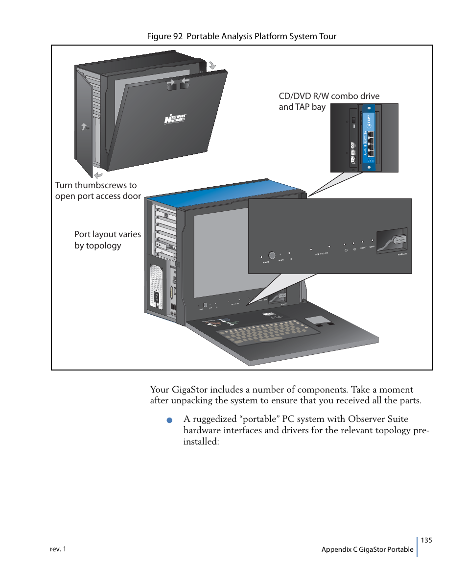 Appendix c gigastor portable 135 rev. 1 | Network Instruments GigaStor 114ff User Manual | Page 135 / 146