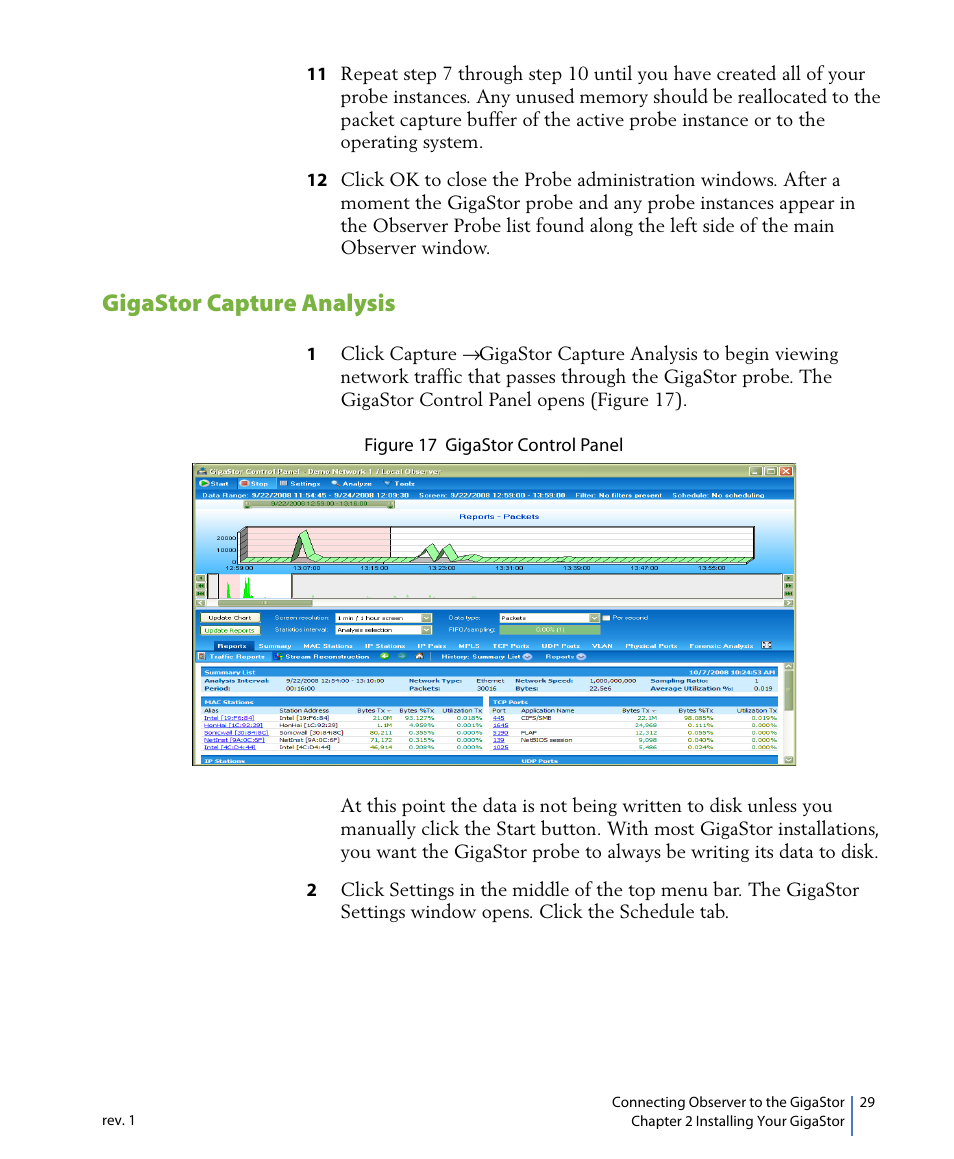 Gigastor capture analysis | Network Instruments GigaStor 114ff User Manual | Page 29 / 146