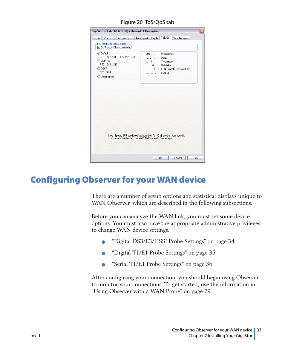 Configuring observer for your wan device | Network Instruments GigaStor 114ff User Manual | Page 33 / 146