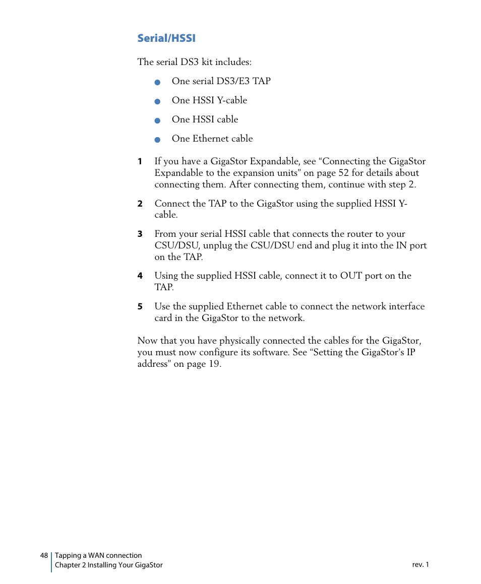 Serial/hssi | Network Instruments GigaStor 114ff User Manual | Page 48 / 146