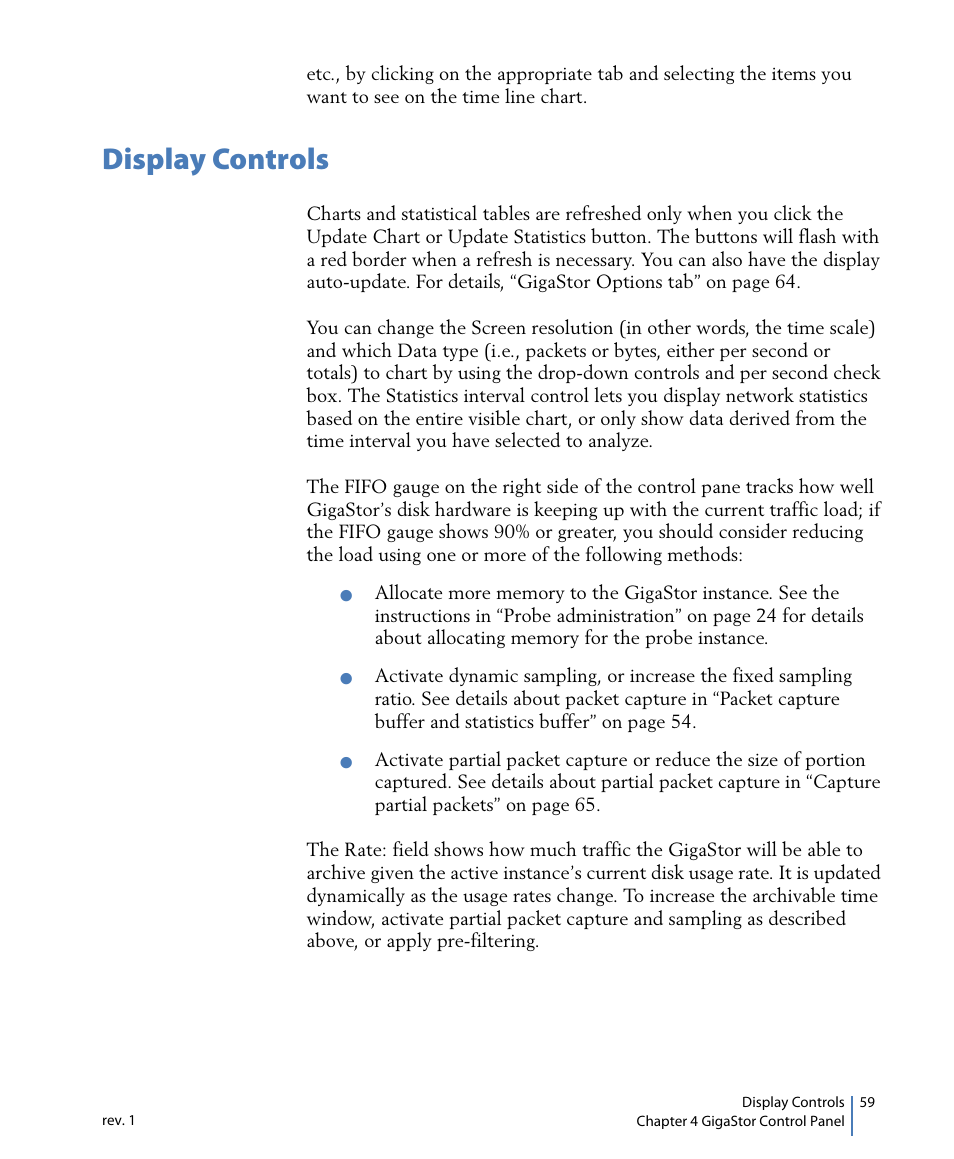 Display controls | Network Instruments GigaStor 114ff User Manual | Page 59 / 146