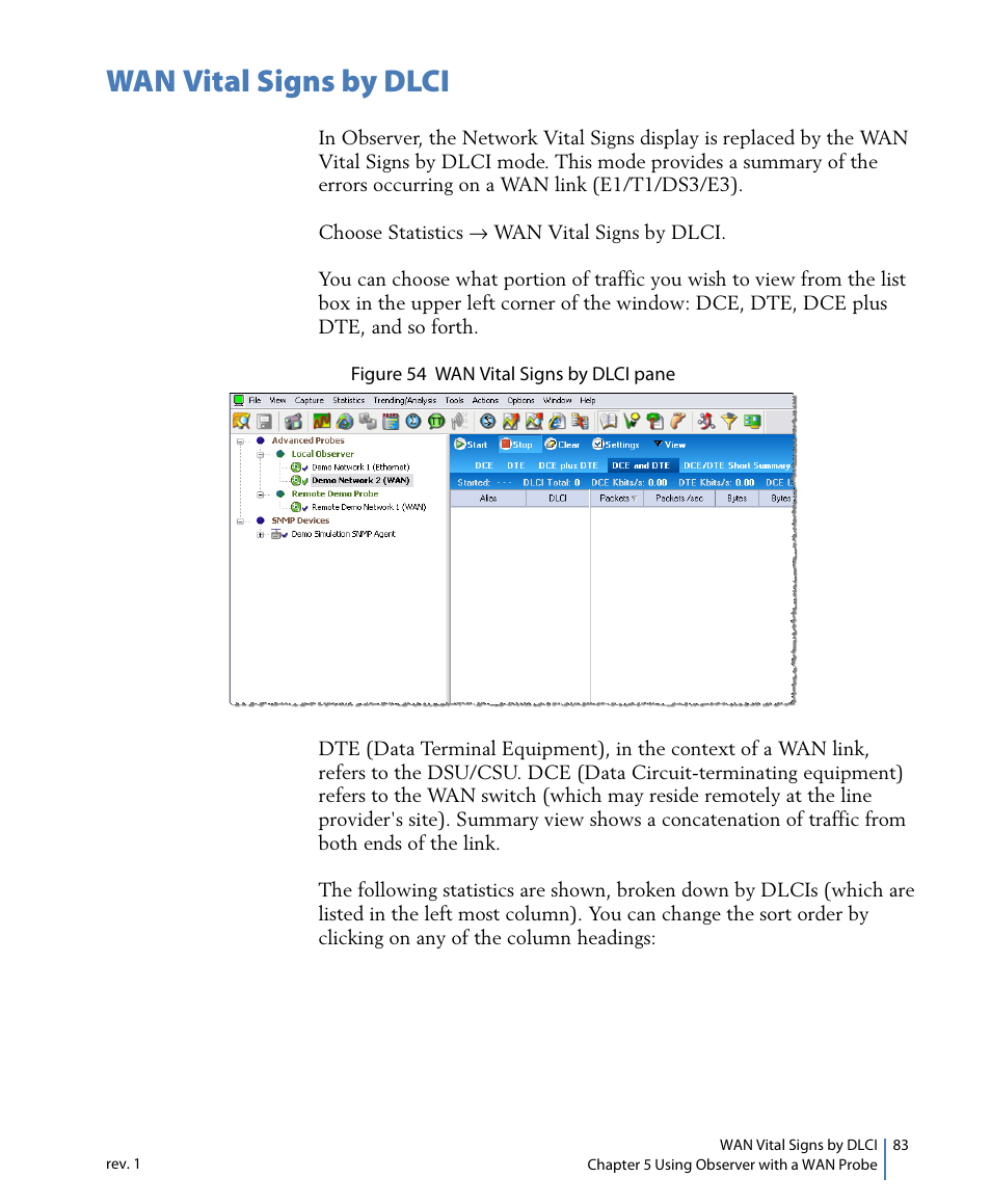 Wan vital signs by dlci | Network Instruments GigaStor 114ff User Manual | Page 83 / 146