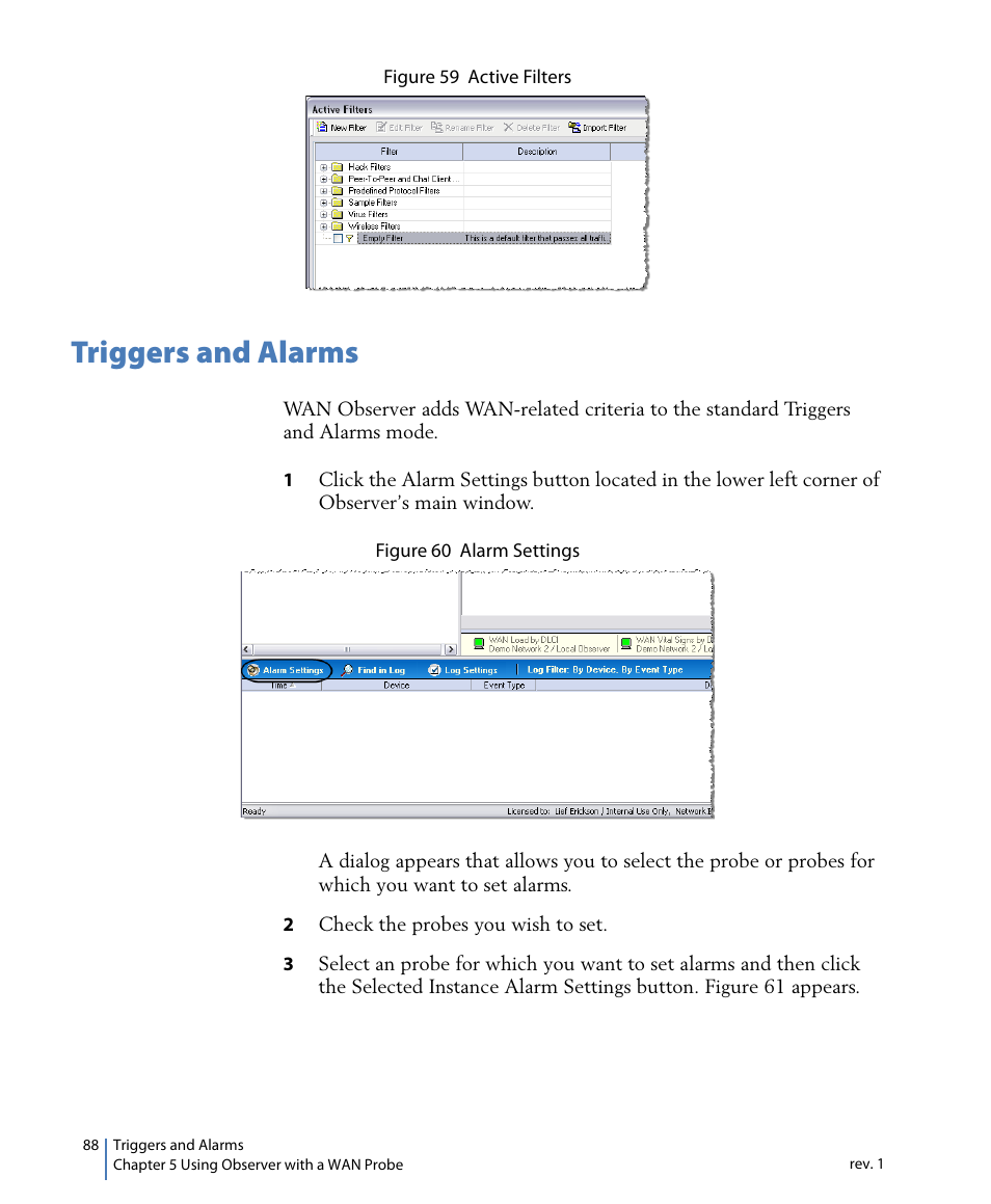 Triggers and alarms | Network Instruments GigaStor 114ff User Manual | Page 88 / 146