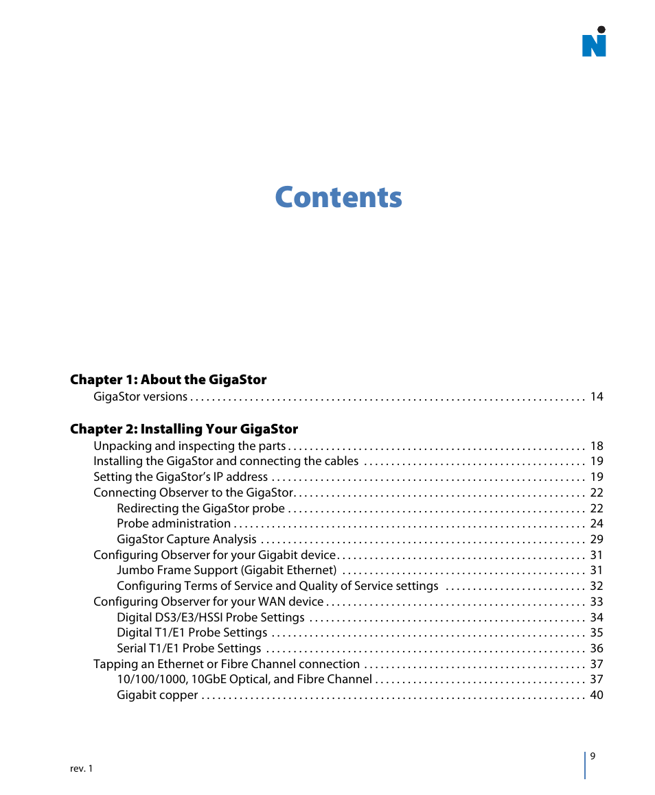 Network Instruments GigaStor 114ff User Manual | Page 9 / 146