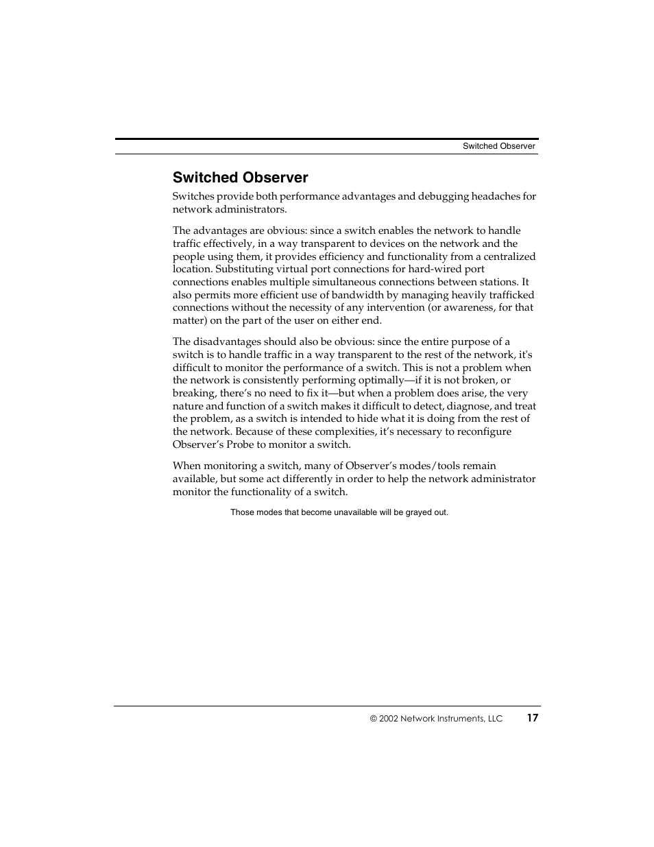 Switched observer | Network Instruments Observer User Manual | Page 23 / 28