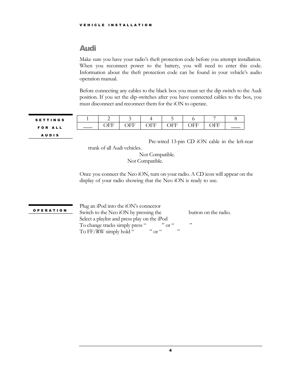 Audi | Neo Car Audio Car Audio User Manual | Page 6 / 19