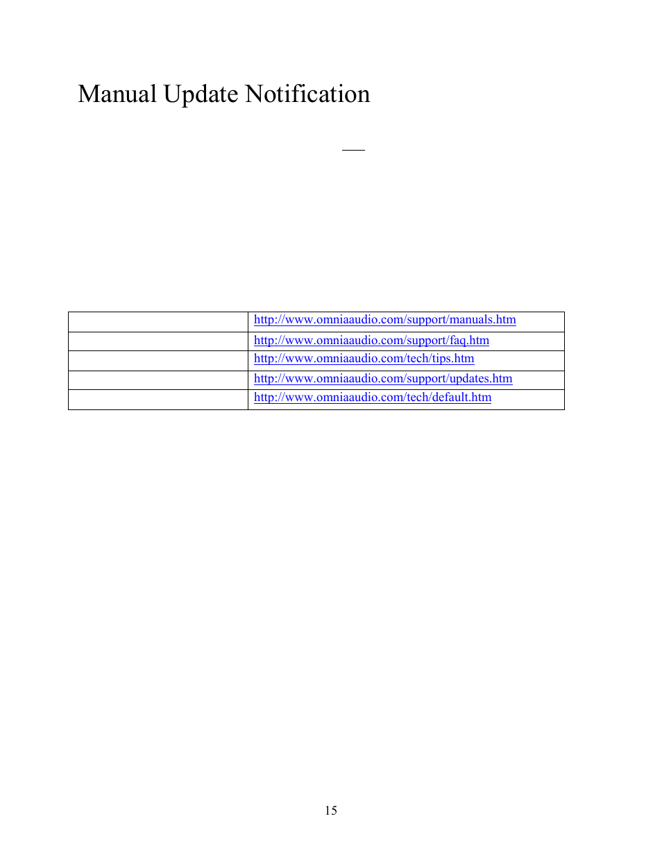 Manual update notification | New Media Technology Omnia ONE Multicast User Manual | Page 15 / 61