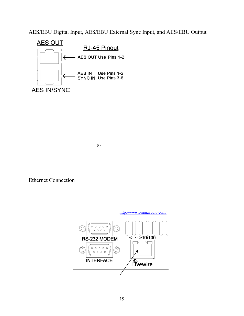 Ethernet connection | New Media Technology Omnia ONE Multicast User Manual | Page 19 / 61