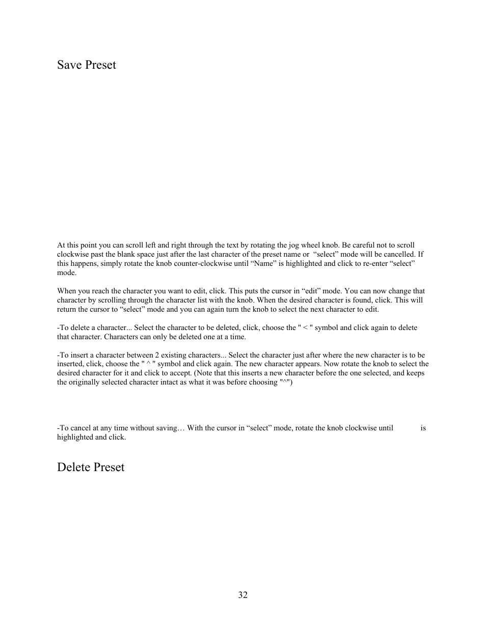 Save preset, Delete preset, Save preset delete preset | New Media Technology Omnia ONE Multicast User Manual | Page 32 / 61