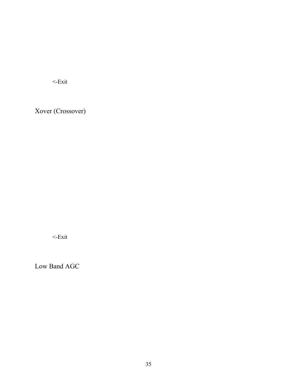 Xover (crossover), Low band agc, Xover (crossover) low band agc | New Media Technology Omnia ONE Multicast User Manual | Page 35 / 61