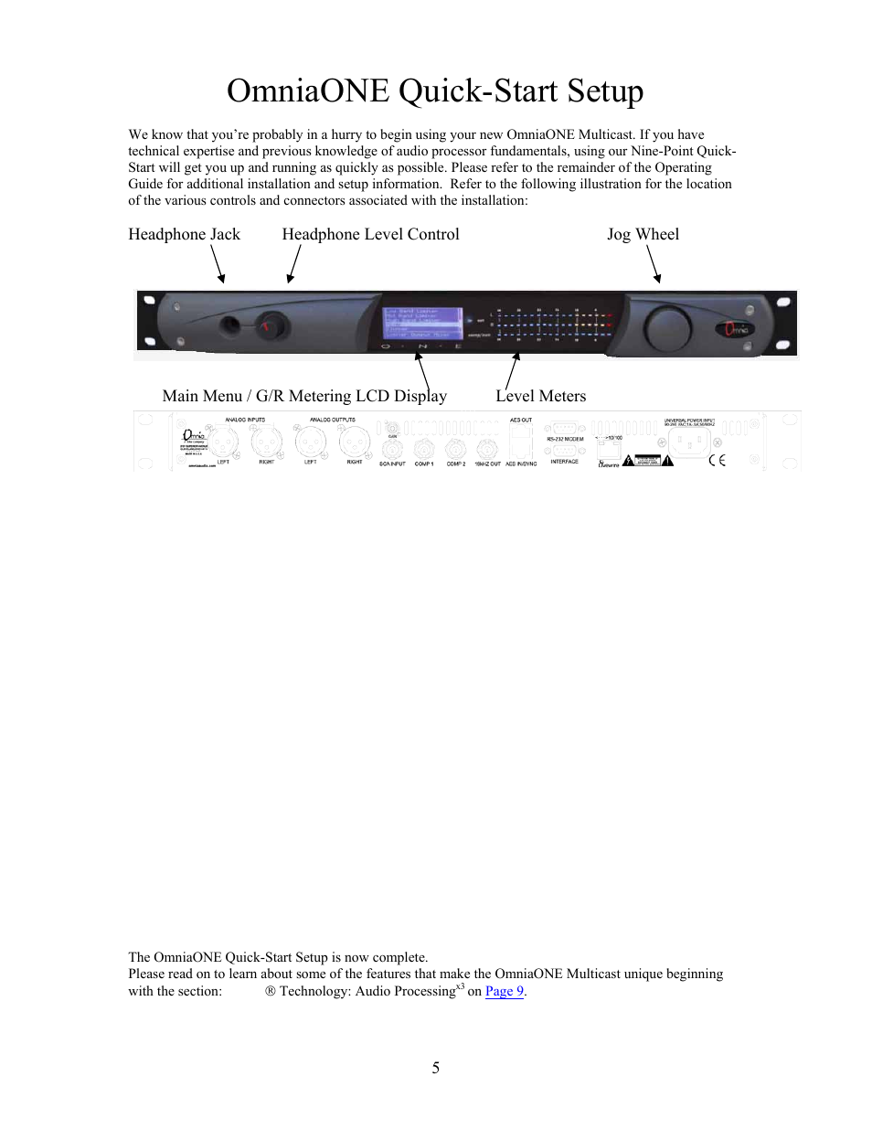 Omniaone quick-start setup | New Media Technology Omnia ONE Multicast User Manual | Page 5 / 61