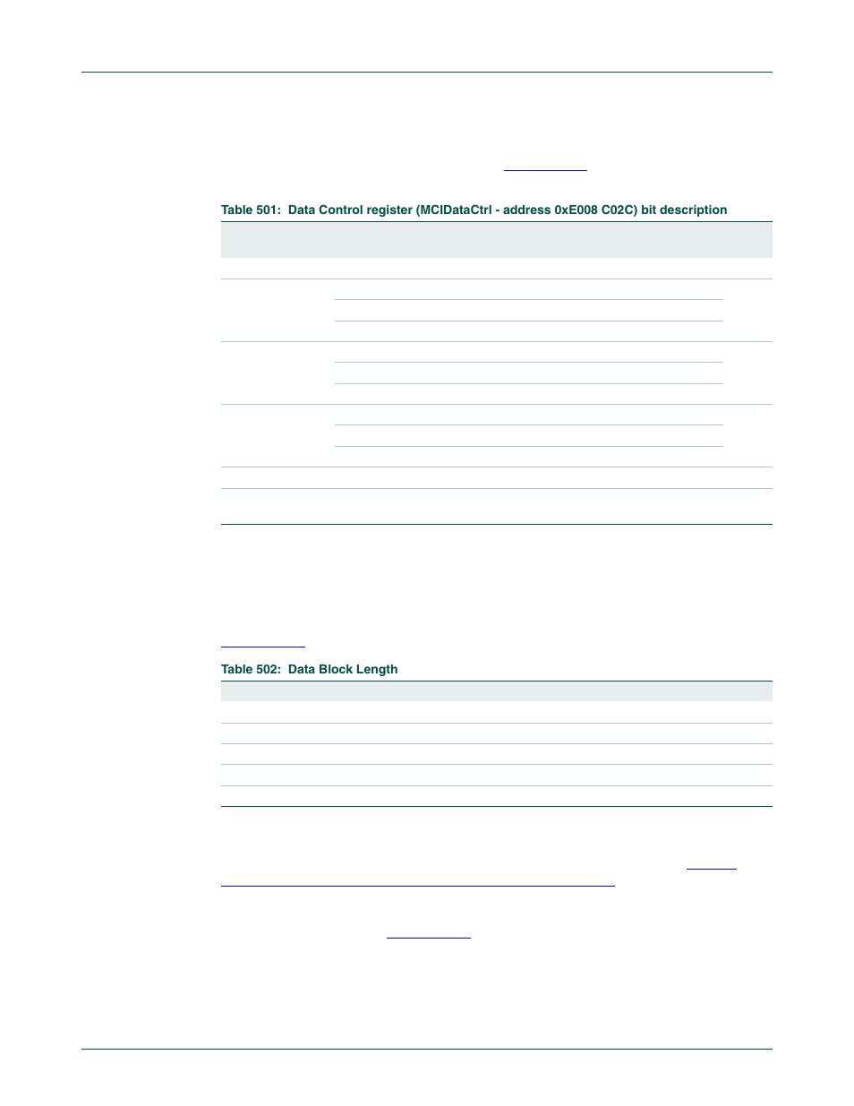 Section 21–6.9 “data control register (mcidatactrl, 0xe008 c02c), Nxp semiconductors | NXP Semiconductors LPC24XX UM10237 User Manual | Page 568 / 792