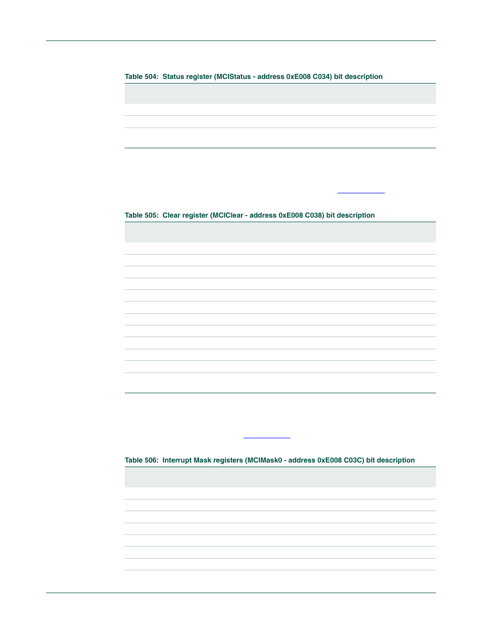 12 clear register (mciclear - 0xe008 c038), Nxp semiconductors | NXP Semiconductors LPC24XX UM10237 User Manual | Page 570 / 792