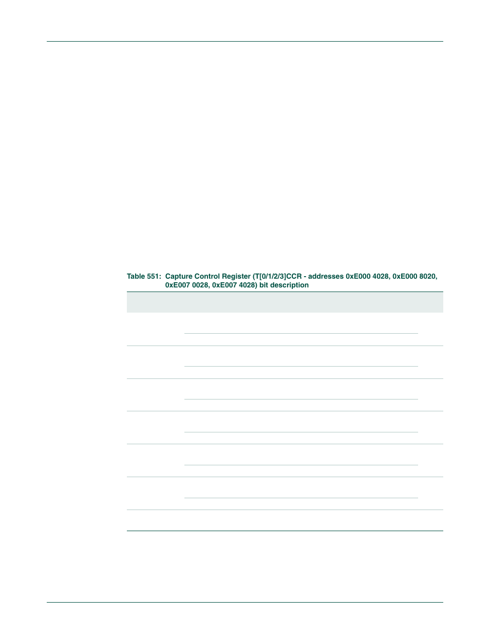 9 capture registers (cr0 - cr3), Table 24–551, Nxp semiconductors | NXP Semiconductors LPC24XX UM10237 User Manual | Page 628 / 792