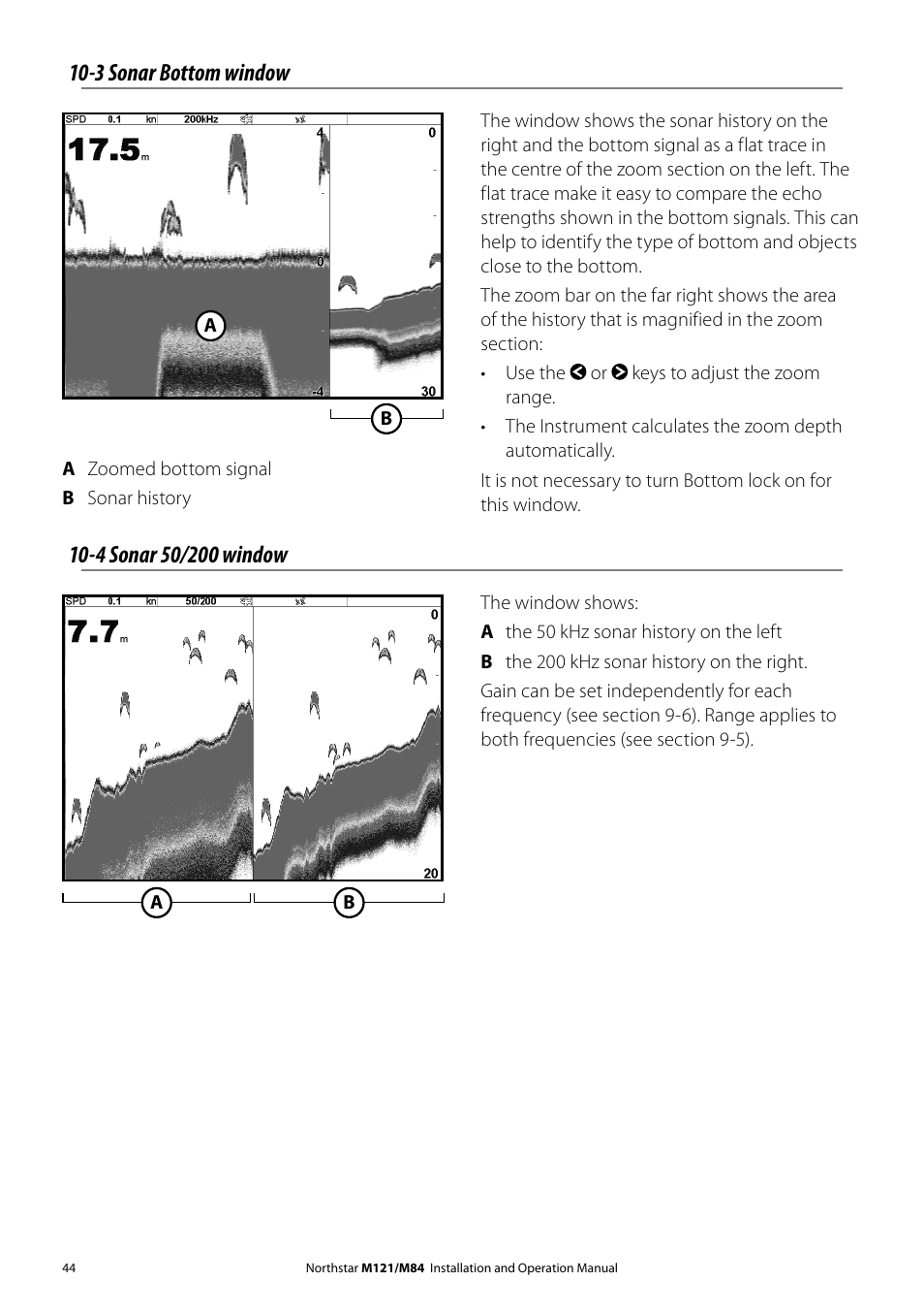 3 sonar bottom window | NorthStar Navigation Multi-Function Unit M84 User Manual | Page 45 / 113