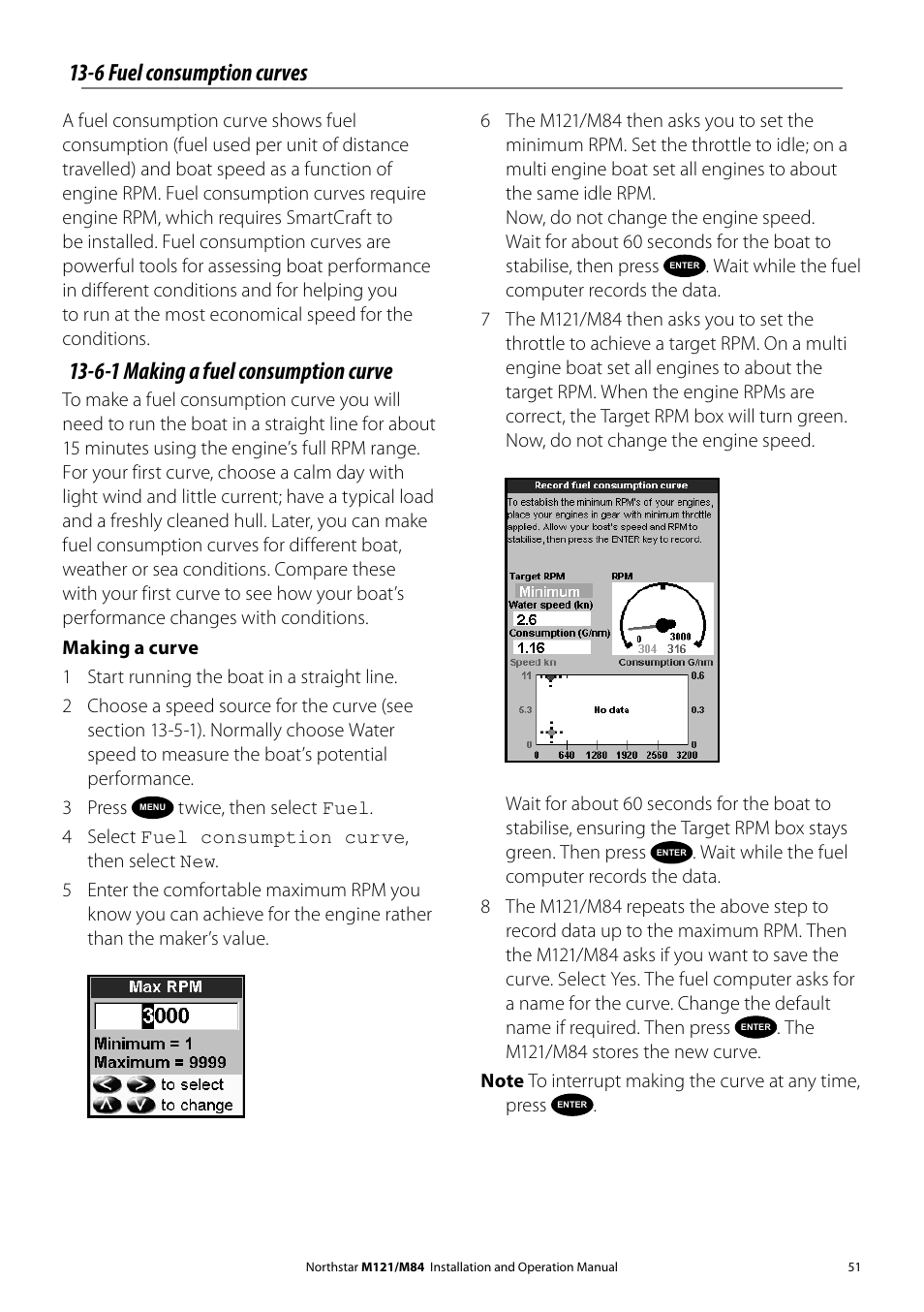 6 fuel consumption curves, 6-1 making a fuel consumption curve | NorthStar Navigation Multi-Function Unit M84 User Manual | Page 52 / 113