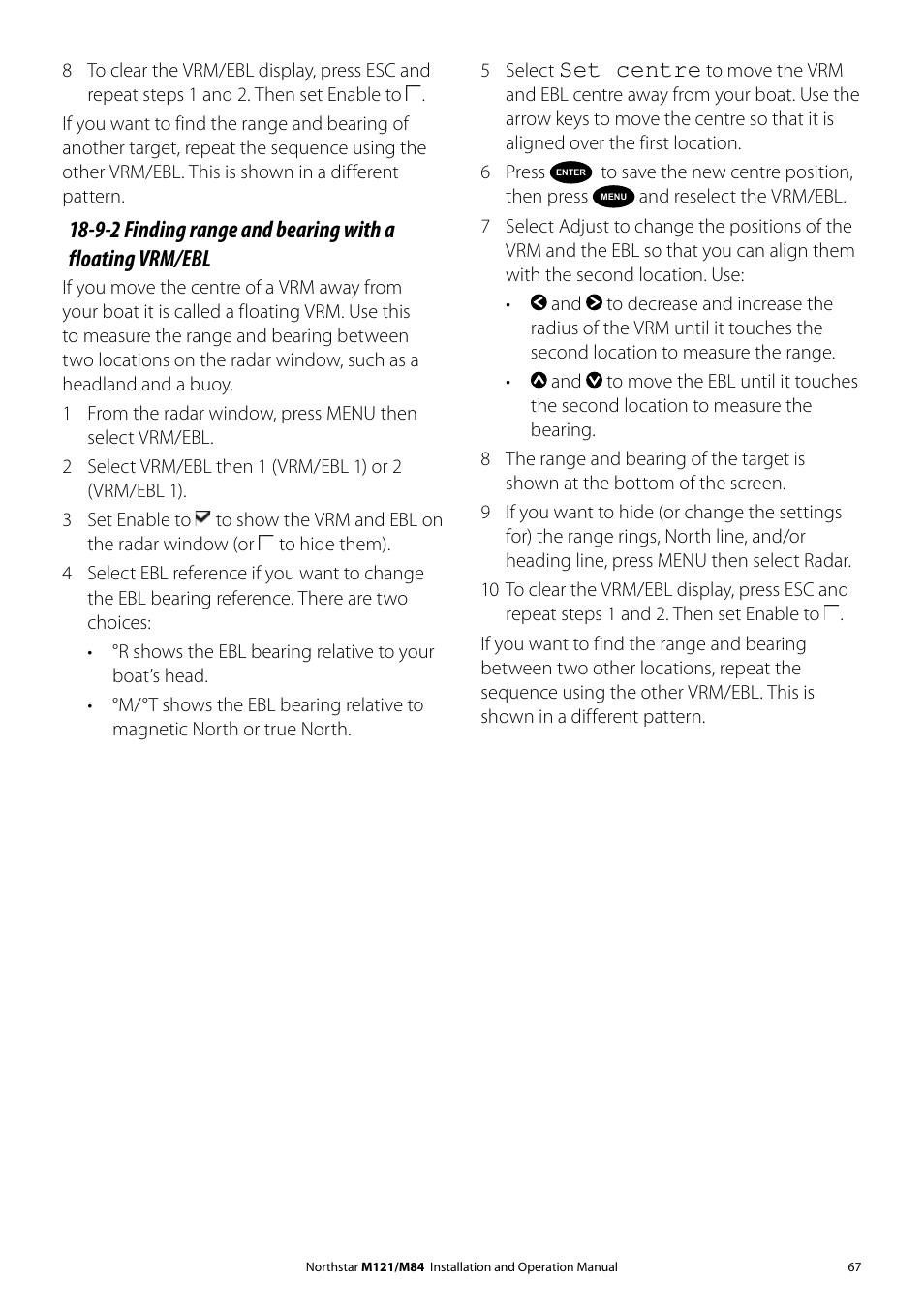 Set centre | NorthStar Navigation Multi-Function Unit M84 User Manual | Page 68 / 113