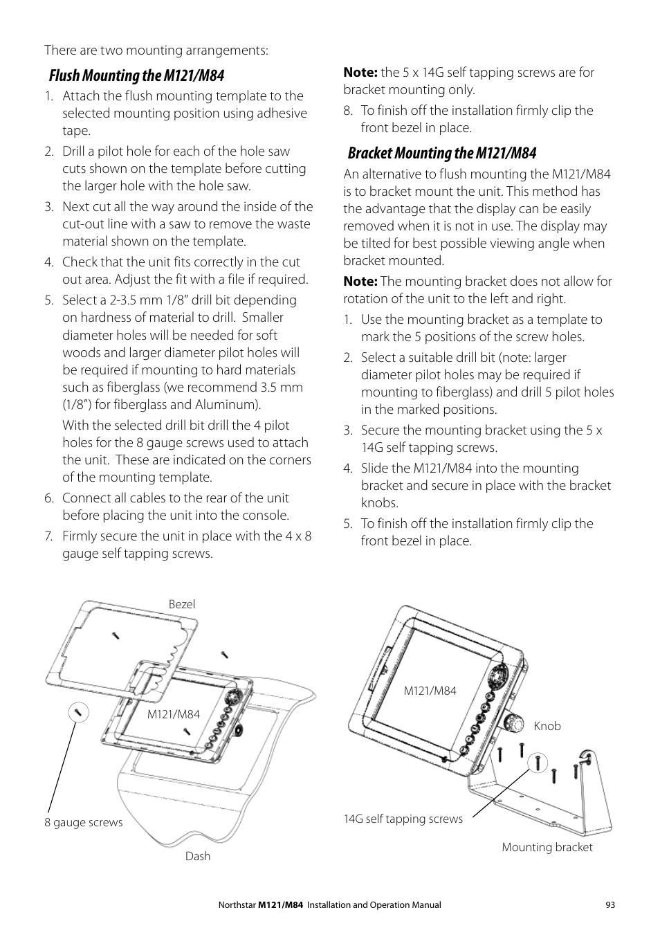 NorthStar Navigation Multi-Function Unit M84 User Manual | Page 94 / 113