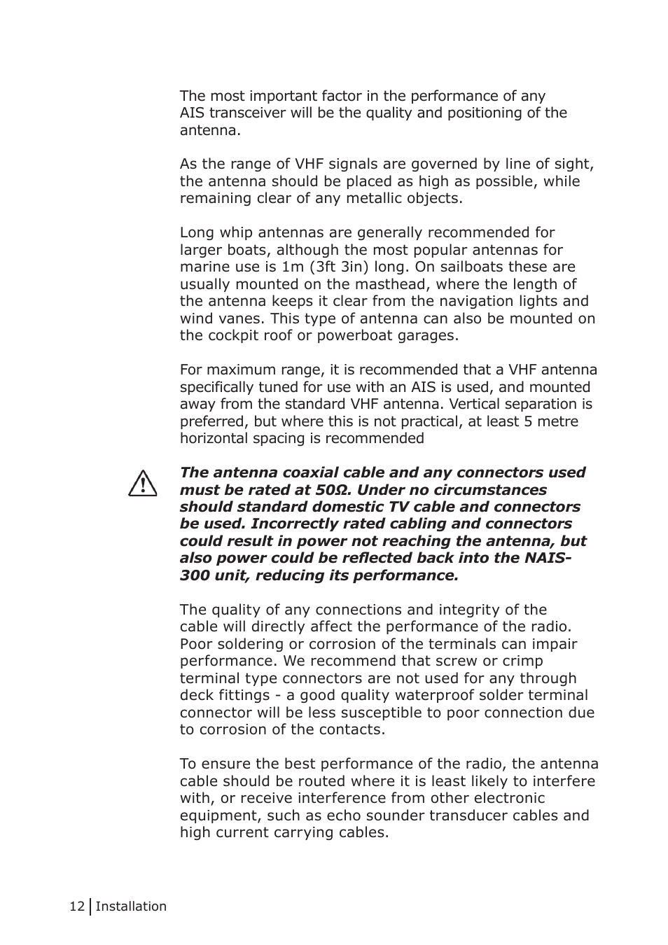 NorthStar Navigation Class B Transceiver NAIS-300 User Manual | Page 12 / 24