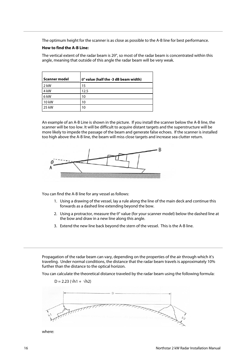 2 how to find the optimum height for the scanner, 3 how to find the maximum detection range | NorthStar Navigation Northstar 2 kW User Manual | Page 16 / 52