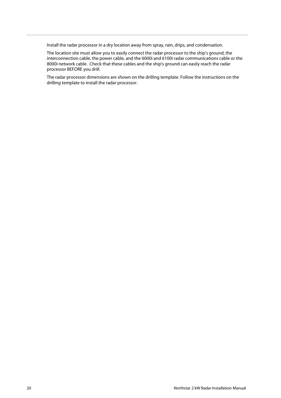 8 install the radar processor | NorthStar Navigation Northstar 2 kW User Manual | Page 20 / 52