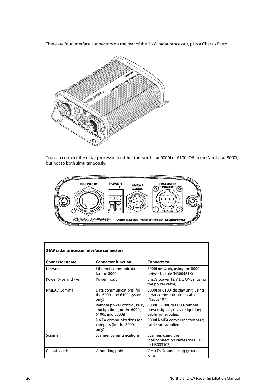 4 2 kw radar processor connections | NorthStar Navigation Northstar 2 kW User Manual | Page 26 / 52