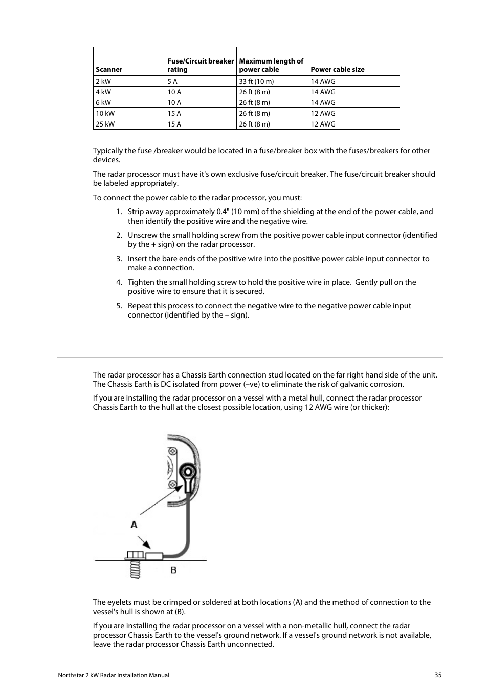 8 connect the ground wire | NorthStar Navigation Northstar 2 kW User Manual | Page 35 / 52