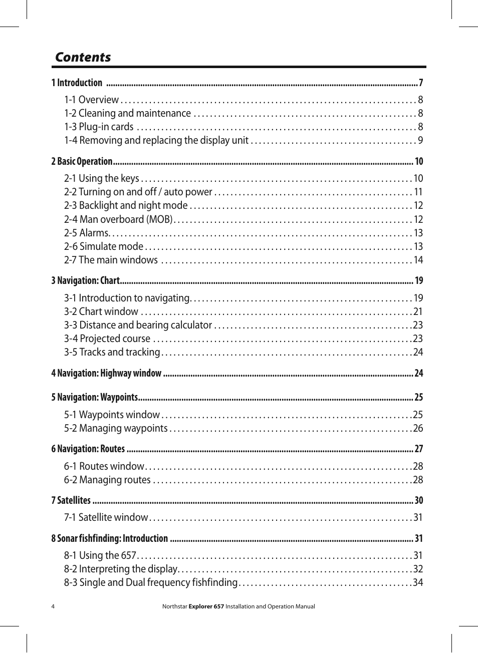 NorthStar Navigation EXPLORER 657 User Manual | Page 4 / 92