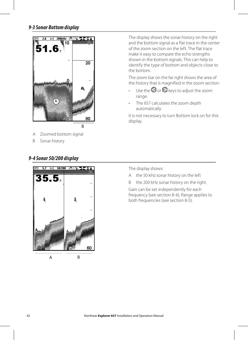 3 sonar bottom display | NorthStar Navigation EXPLORER 657 User Manual | Page 42 / 92