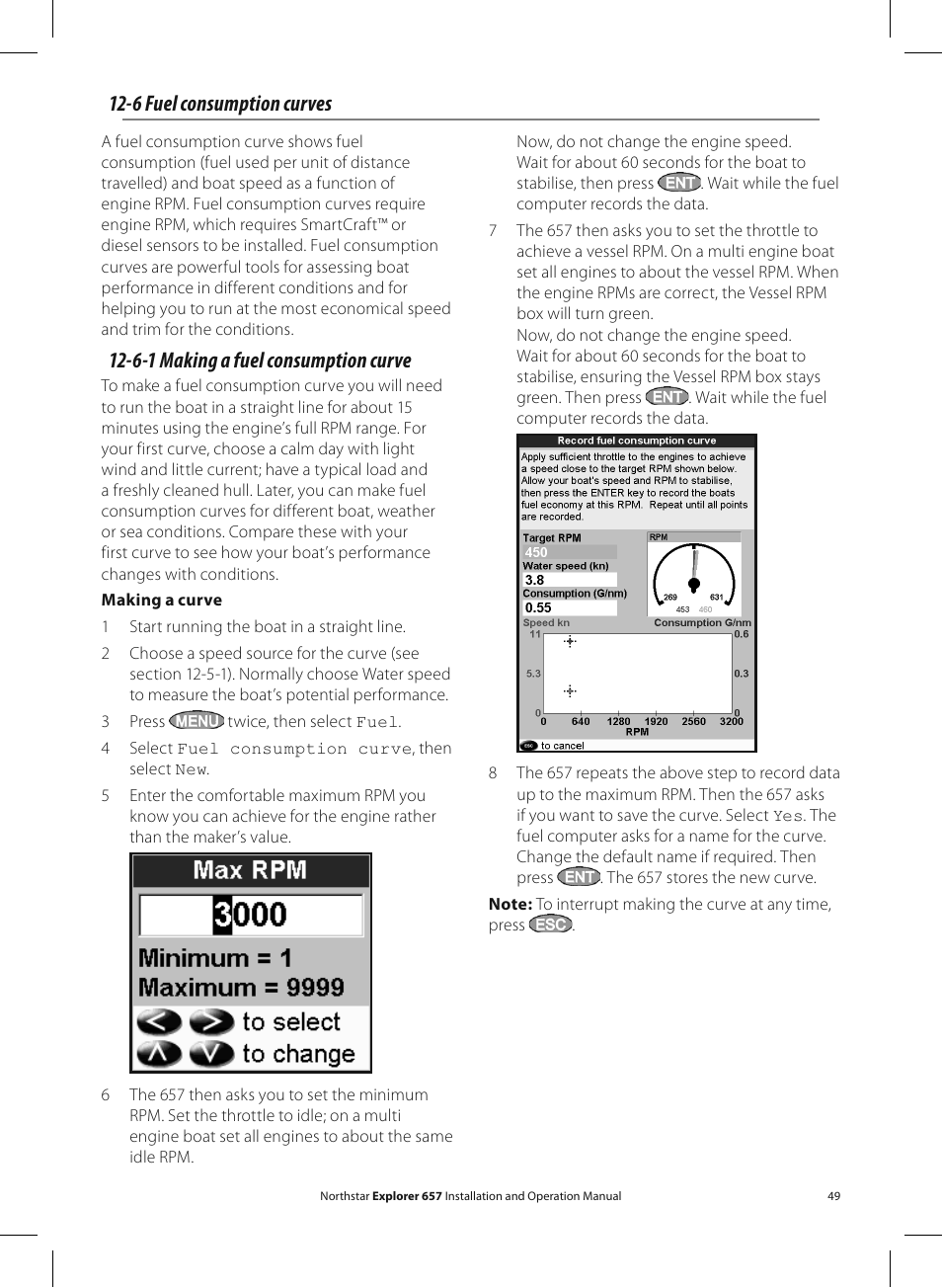 6 fuel consumption curves, 6-1 making a fuel consumption curve | NorthStar Navigation EXPLORER 657 User Manual | Page 49 / 92