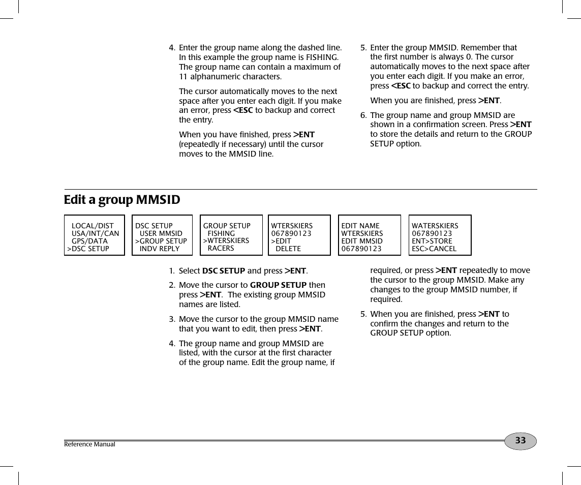 Edit a group mmsid | NorthStar Navigation Northstar NS100 User Manual | Page 34 / 74