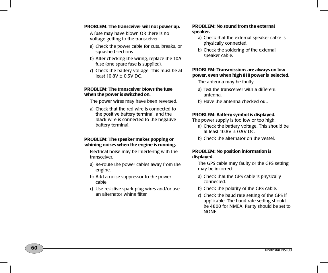 NorthStar Navigation Northstar NS100 User Manual | Page 61 / 74