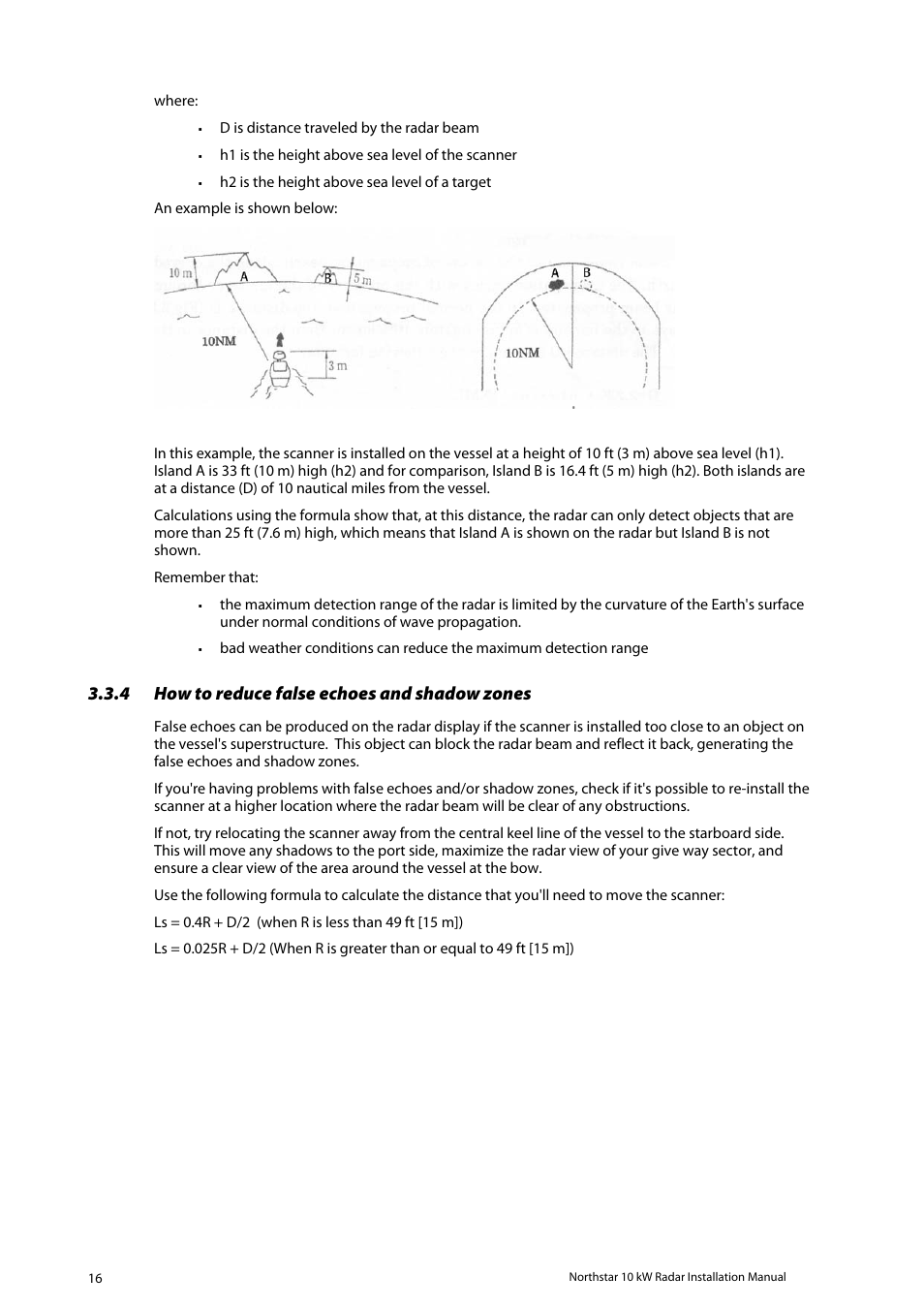 How to reduce false echoes and shadow zones, 4 how to reduce false echoes and shadow zones | NorthStar Navigation 10 kW User Manual | Page 16 / 51