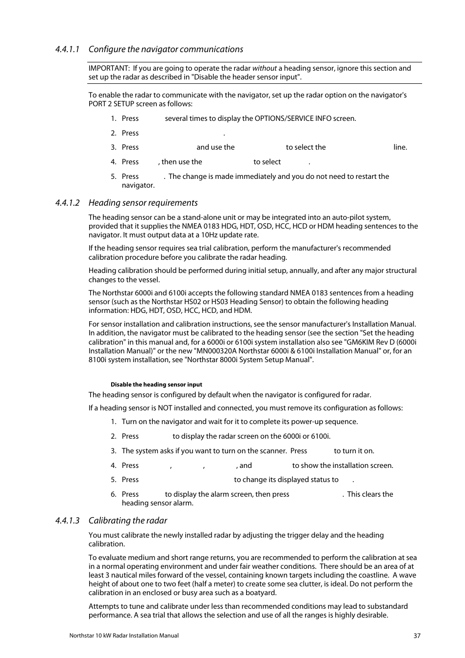 NorthStar Navigation 10 kW User Manual | Page 37 / 51