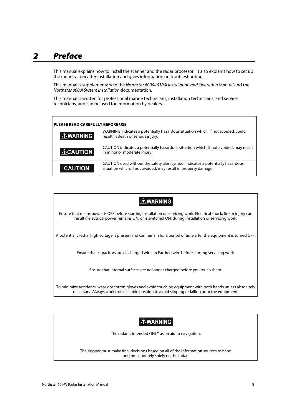 Preface 5, 2preface | NorthStar Navigation 10 kW User Manual | Page 5 / 51