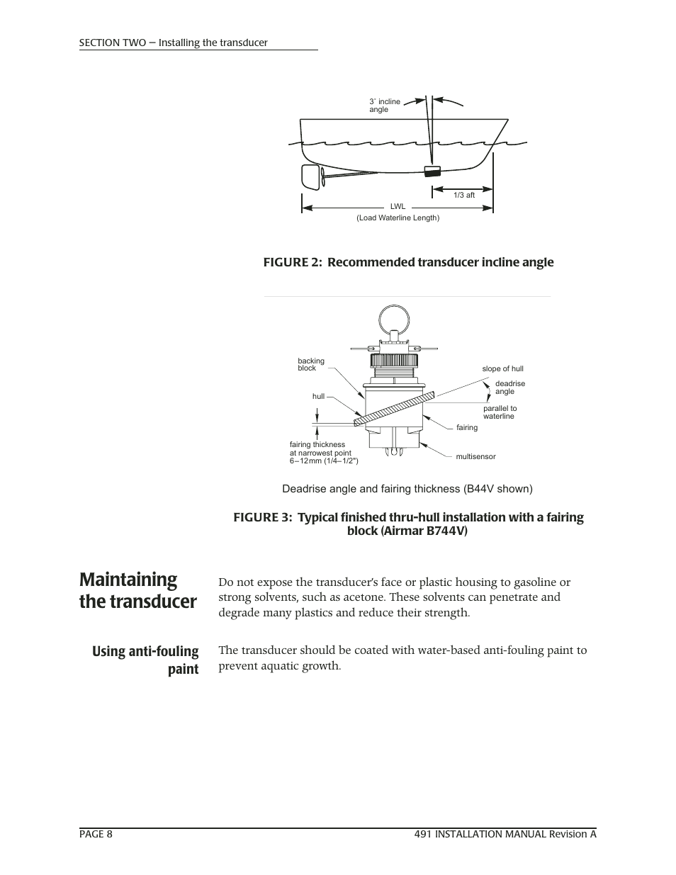 Maintaining the transducer, Using anti-fouling paint | NorthStar Navigation 491 User Manual | Page 12 / 38