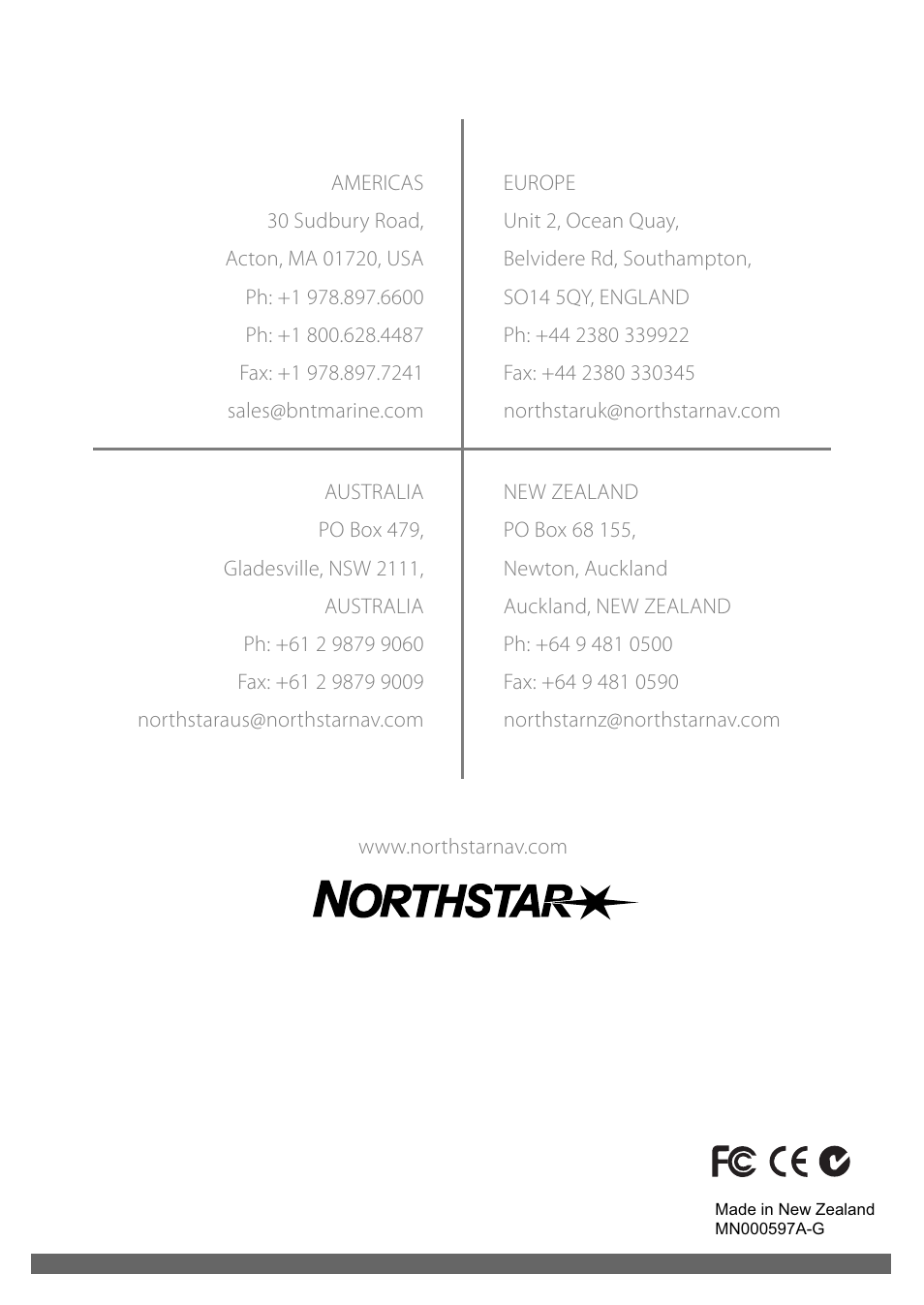 NorthStar Navigation EXPLORER D210 User Manual | Page 12 / 12