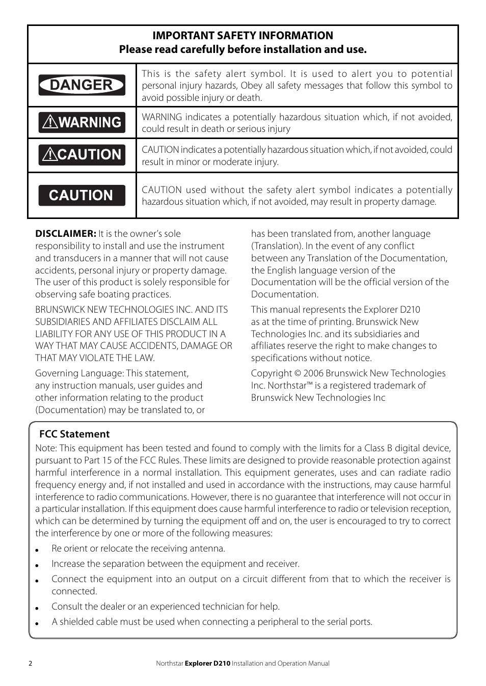 NorthStar Navigation EXPLORER D210 User Manual | Page 2 / 12