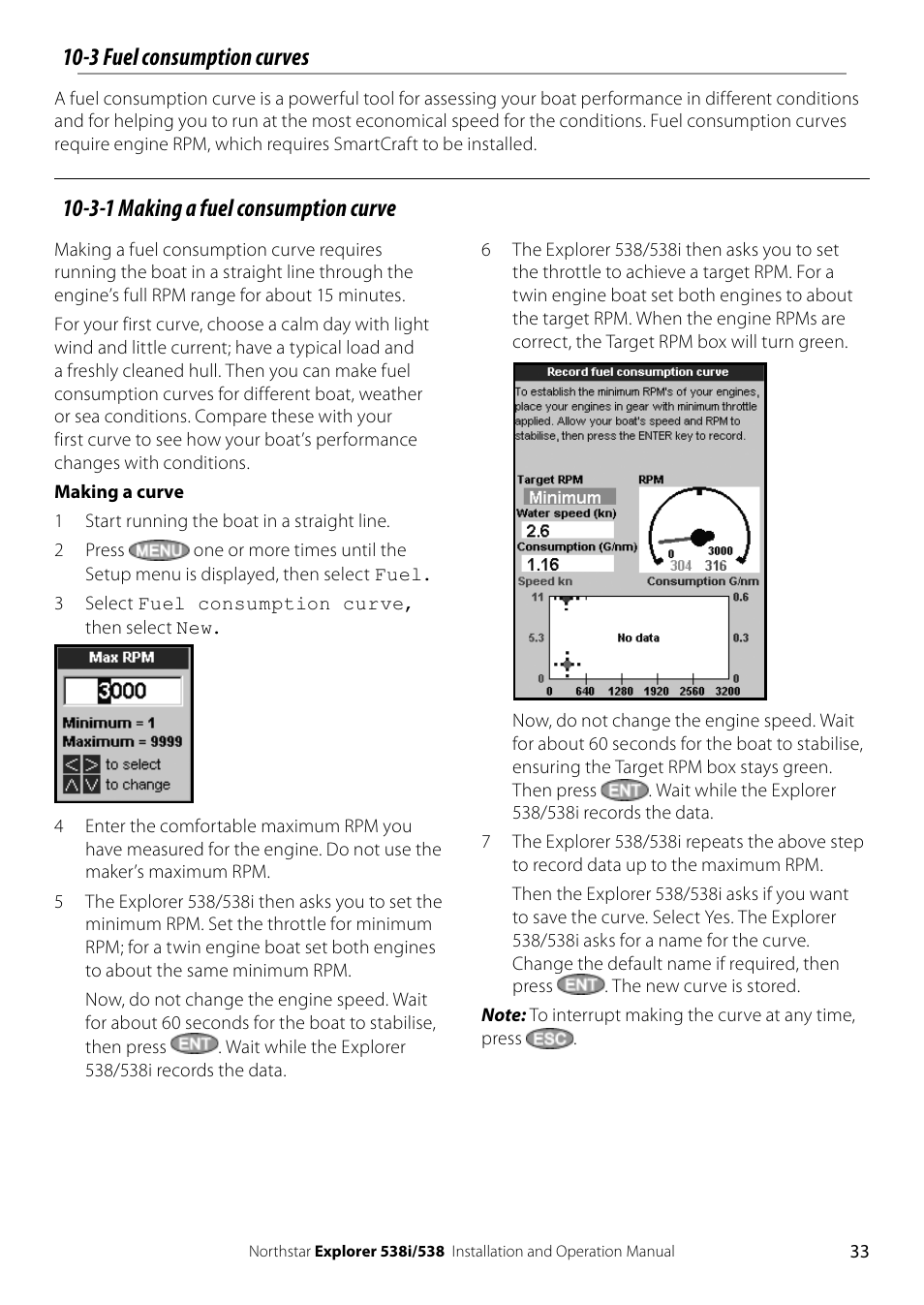 3 fuel consumption curves, 3-1 making a fuel consumption curve | NorthStar Navigation Explorer 538i User Manual | Page 33 / 64