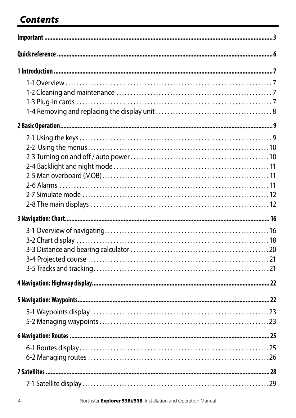 NorthStar Navigation Explorer 538i User Manual | Page 4 / 64