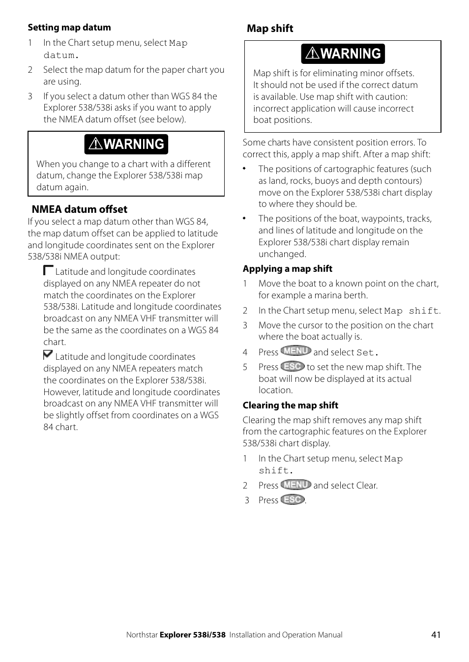 NorthStar Navigation Explorer 538i User Manual | Page 41 / 64