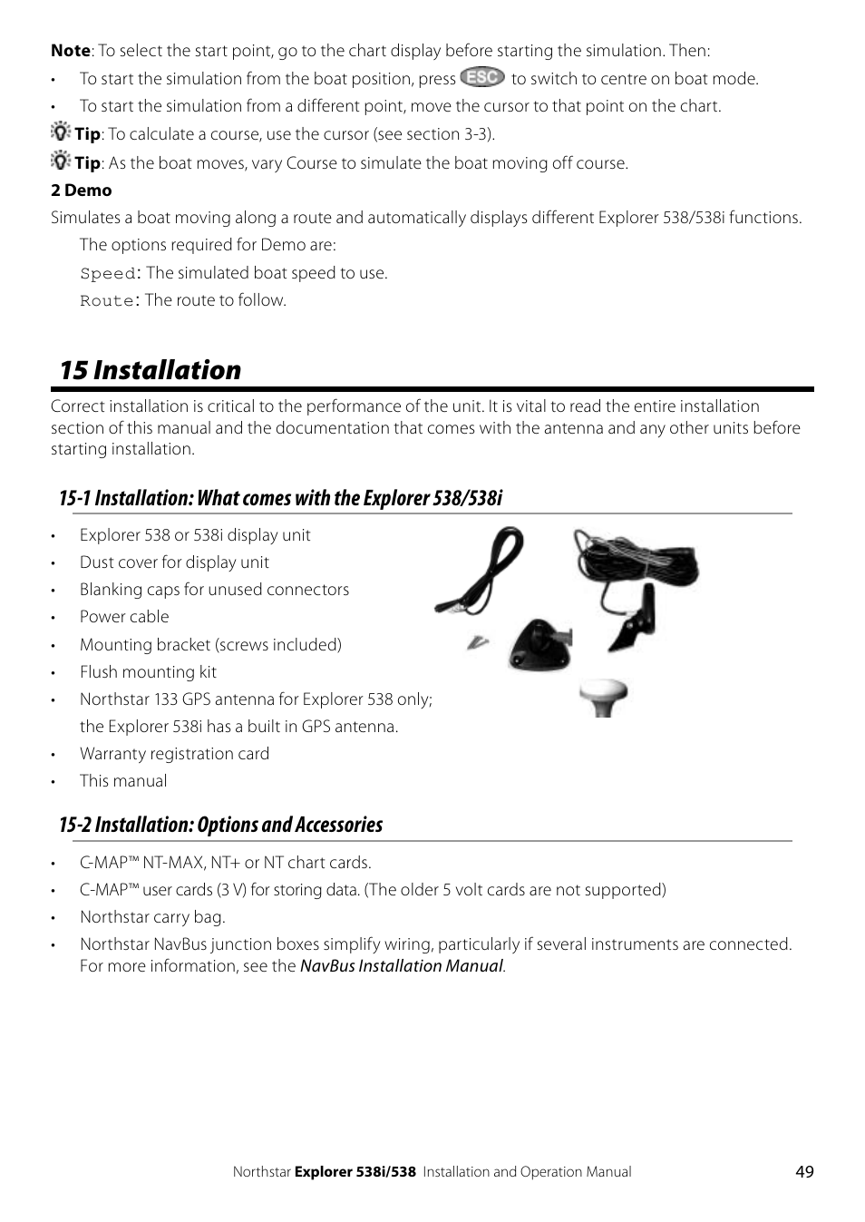 15 installation | NorthStar Navigation Explorer 538i User Manual | Page 49 / 64