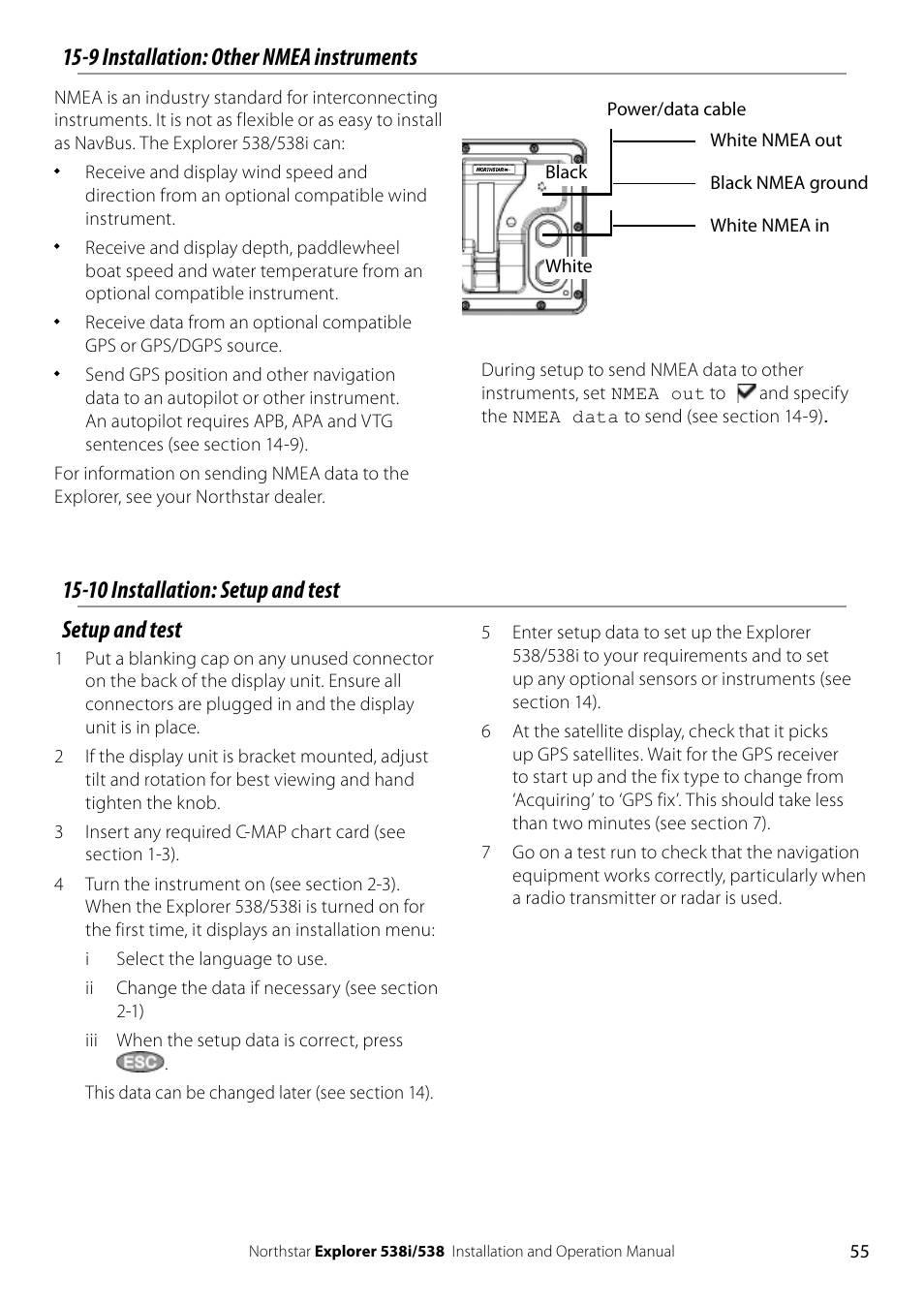 Setup and test | NorthStar Navigation Explorer 538i User Manual | Page 55 / 64