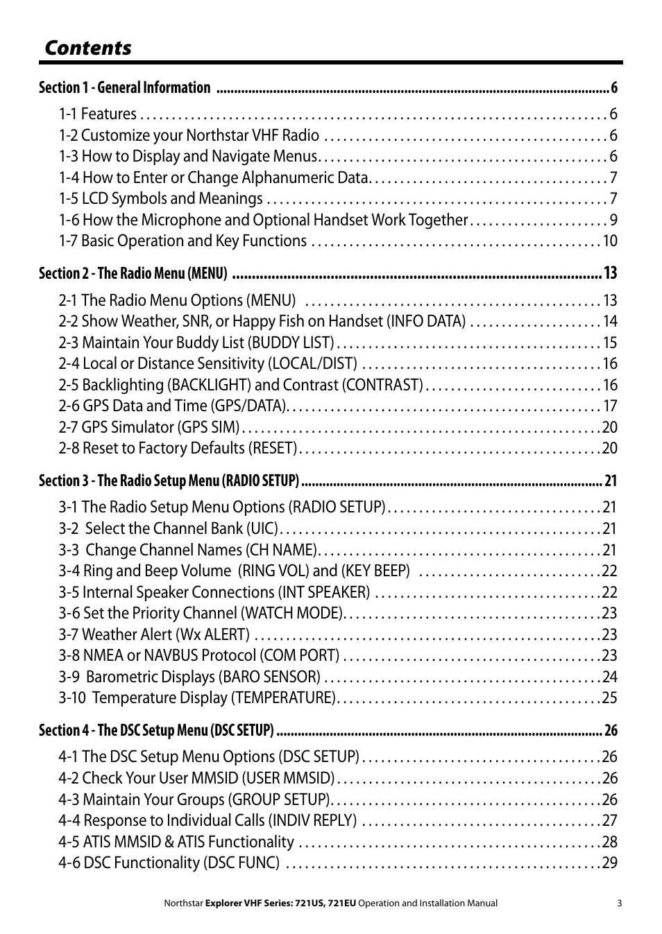 NorthStar Navigation VHF Marine Radio Explorer 721US User Manual | Page 3 / 61