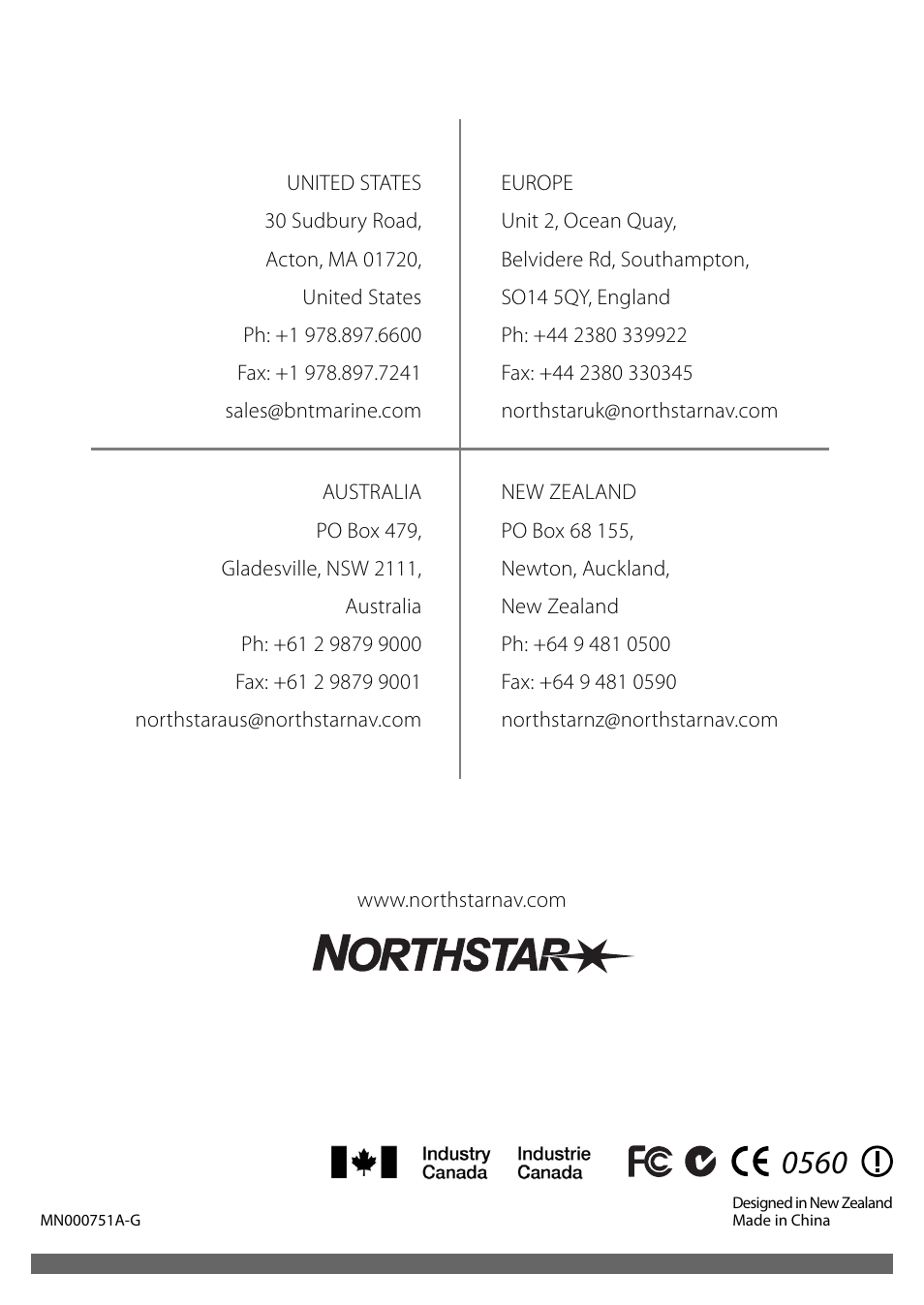 NorthStar Navigation VHF Marine Radio Explorer 721US User Manual | Page 61 / 61