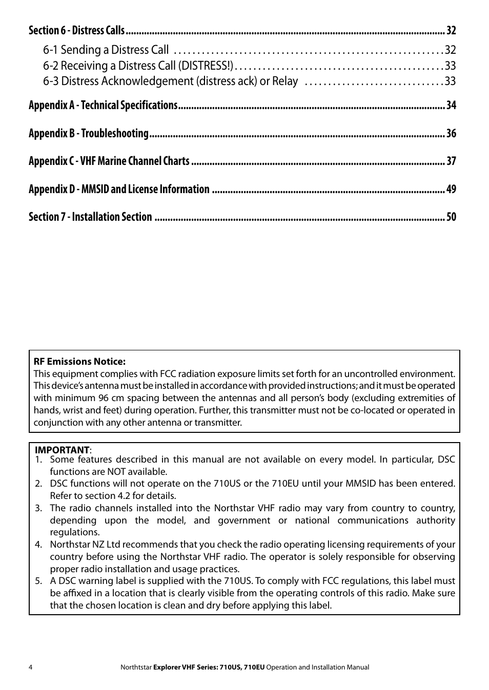 NorthStar Navigation Explorer 710 VHF User Manual | Page 4 / 57