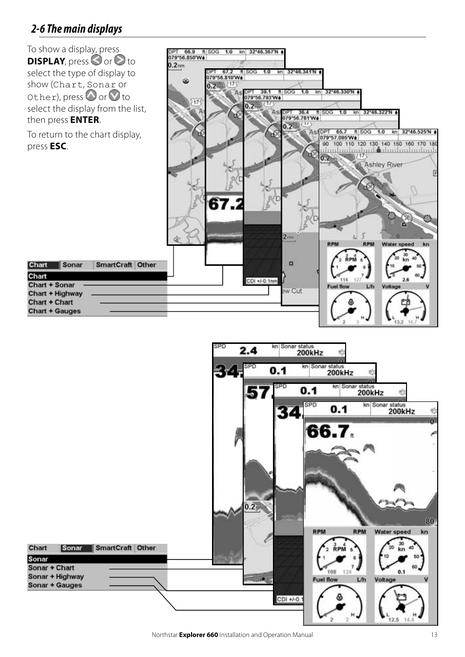 6 the main displays | NorthStar Navigation Explorer 660 User Manual | Page 13 / 76