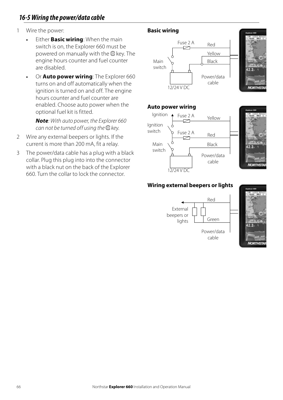 5 wiring the power/data cable | NorthStar Navigation Explorer 660 User Manual | Page 66 / 76