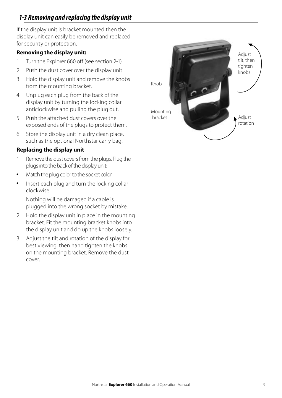 3 removing and replacing the display unit | NorthStar Navigation Explorer 660 User Manual | Page 9 / 76